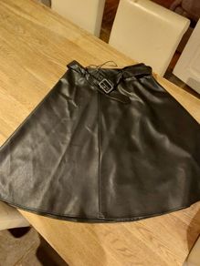 Black Faux Leather Skirt