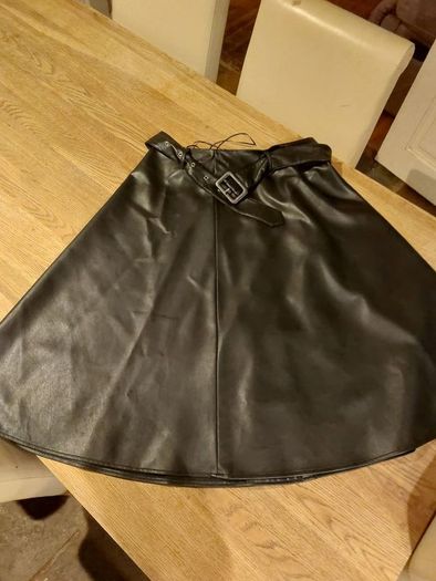 Black Faux Leather Skirt