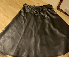 Savida faux leather swing skirt