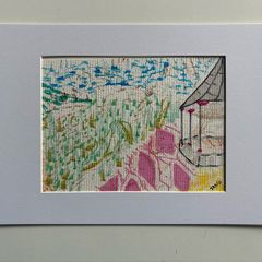 Original Art Original Drawing of Bray Bandstand