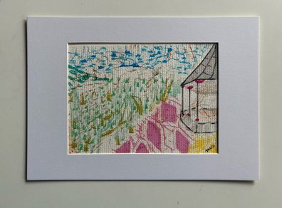 Original Art Original Drawing of Bray Bandstand