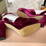 Marian raspberry crushed velvet platforms size 38 Image 6