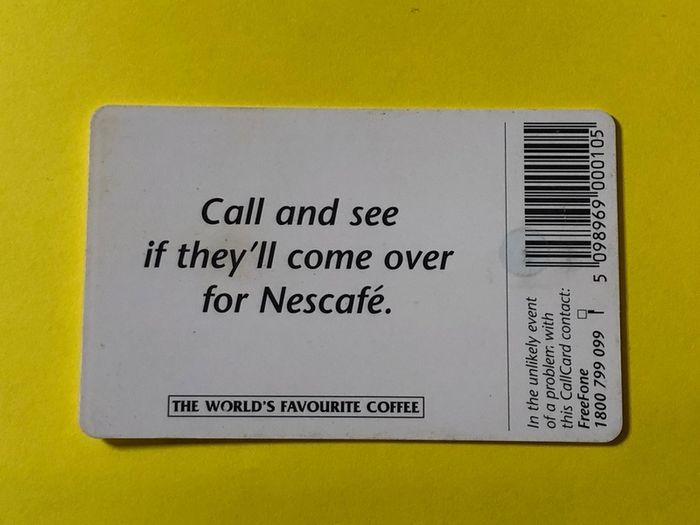 Callcard 1186 Nescafe Gemplus Variations