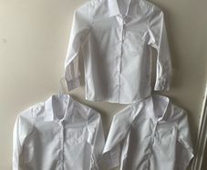 3 dunnes white shirts (new/as new) age 6-7