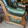 green leather armchair Image 2