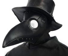 SEASONAL SALE   Plague Doctor Mask Black Leather Long Nose Bird Beak Steampunk Masks Costume Props for Masquerade Halloween Party Carnival Cosplay