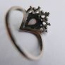 Vintage 925 Sterling Silver Crown Style Ring with Pear Shaped Opal Image 4