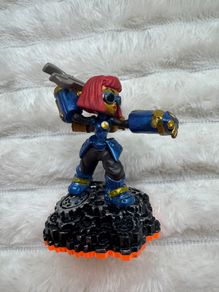 Skylanders Giants Sprocket Golding Figure Woman Red Hair Blue Outfit With Wrench Used Please look at the pictures
