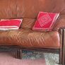 Percival Lafer style Mid Century 3 seater leather sofa Image 3
