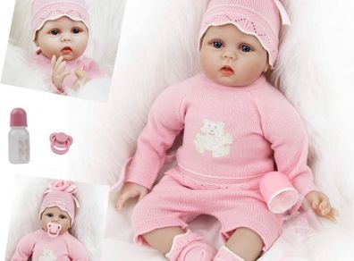 Realistic Reborn Dolls Baby Girl 22inch 55cm Soft Vinyl Silicone Real Life Baby Dolls Looking Newborn Reborn Dolls Toddler Baby Girl Toy Best Xmas Gift (FREE POSTAGE)