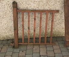 Garden deck railing.