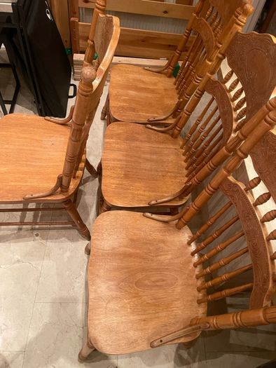 4 x Extremely Sturdy Wooden Kitchen Dining Chairs - Can Deliver