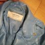 Zara faux leather biker jacket in pastel blue Image 3