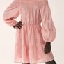 Brand New H&M Women's Elastic Waist Off-the-Shoulder Casual Dress Pink, size 14 Image 2