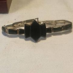 Sterling Silver Art Deco Onyx Bracelet