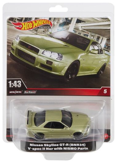 Hot Wheels Premium 1:43 Scale Nissan Skyline GT-R (BNR34)