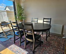 Lovely, Solid Black Dining Table and Chairs
