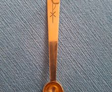 Vintage Topazio Portugal 833 Silver Gilt Vermeil liturgical spoon Chi- Rho monogram