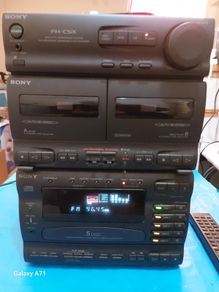 Sony FH-C5X Mini Hi Fi System, 5CD Changer, Dual Tape Deck and Radio, with 2 Sony Speakers and Remote Control