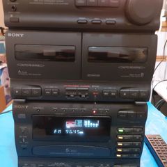 Sony FH-C5X Mini Hi Fi System, 5CD Changer, Dual Tape Deck and Radio, with 2 Sony Speakers and Remote Control