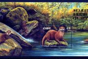 2002 Ireland Stampa Members Souvenir Otter Commemorative Stamp Miniature Sheet Overprinted for Stampa Mint Never Hinged (MNH)