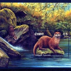 2002 Ireland Stampa Members Souvenir Otter Commemorative Stamp Miniature Sheet Overprinted for Stampa Mint Never Hinged (MNH)