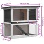 Outdoor Rabbit Hutch 1 Door Grey Wood Image 2