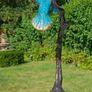 Hummingbird & Flower (40cm) - Patinated Bronze Image 7