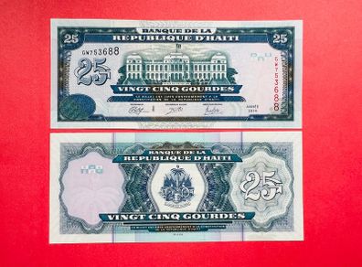 Haiti   25  Gourdes.  2014. . Pick  266e. . ( Uncirculated )