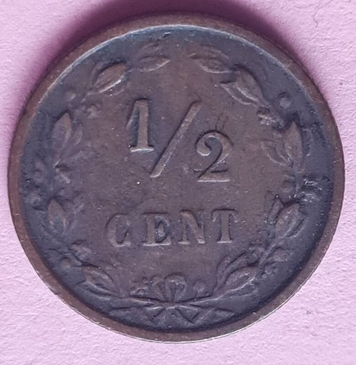 1891 Netherlands 1/2 Cent - Willem III / Wilhelmina coin