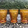 Vintage Sowerby Amber Glass Tumblers Glasses Image 8