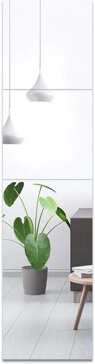 Full length mirror Tiles, 30cm x 30cm 4 Pack-Self Adhesive Real Glass Frameless Wall Mirrors for Home Decoration