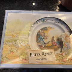 Vintage Wedgewood Peter Rabbit 3 piece Christening gift set