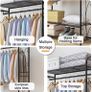 BRAND NEW Black Metal Garment Rack Stand for Bedroom with Storage Shelves 2 Shelf Image 3