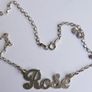 Vintage 925 Sterling Silver- ROSE  Name Necklace Image 9