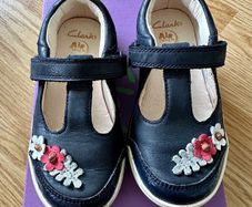 CLARKS Mini Blossom Blue Leather