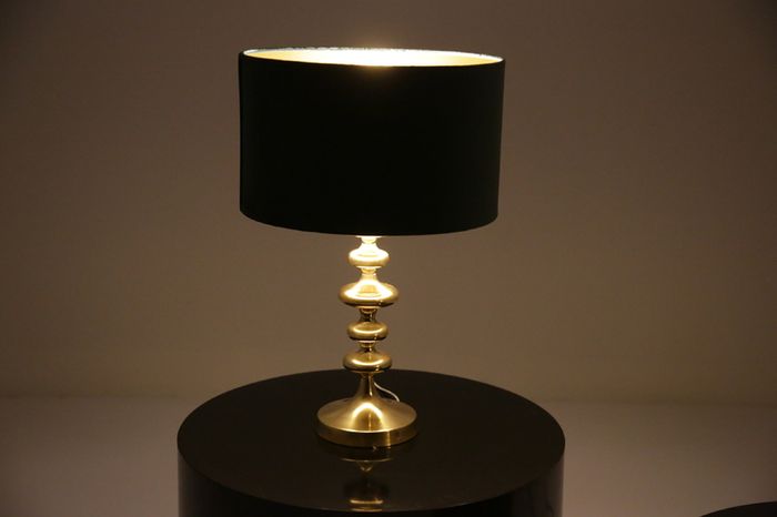 Vintage Pair of Swedish Brass Table Lamps, 1960s.