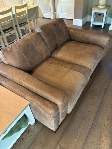Brown Two-Seater Sofa