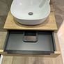 Ex Display Nuna 600 Halifax Oak Wall Hung Unit, handle, basin , tap & waste Image 3