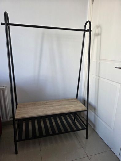 Stylish coat rack and shoe storage