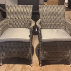 Brand new outdoor wicker chairs - Sold as pair