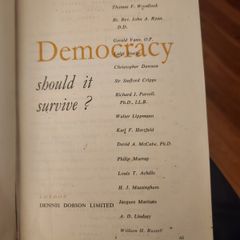 Democracy Should It Survive. Published By Dennis Dobson Ltd London. 1946 Hardback In Good Condition. See Photos For Same.