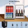Mini Fridge 15 Liter/21 Cans, Small Drink Fridge Portable for Bedroom or Car (AC/DC), Thermoelectric Refrigerator for Skincare Beauty, Cooler & Warmer with ECO Quiet Mode (FREE POSTAGE) Image 5