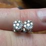 Stunning 1.00 ctw Natural Diamond Cluster Earrings in 18K Gold Image 4