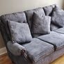 Navy 3 Seater Couch, Reupholstered & Restuffed Image 2