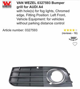 Bumper grille Audi A4
