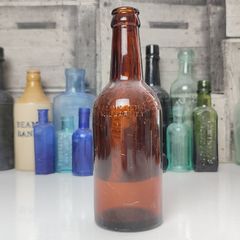 398 - Antique Killarney Mineral Water Saorstat Eireann Dark Amber Glass Collectible Decorative Irish Free State Bottle