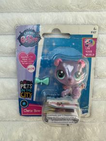 Littlest Pet Shop LPS Cherie Bow-Wow Purple Glitter Dog #174 Sweetheart Pet new Damaged Box Please see pictures