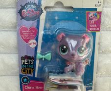 Littlest Pet Shop LPS Cherie Bow-Wow Purple Glitter Dog #174 Sweetheart Pet new Damaged Box Please see pictures