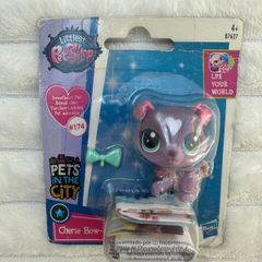 Littlest Pet Shop LPS Cherie Bow-Wow Purple Glitter Dog #174 Sweetheart Pet new Damaged Box Please see pictures